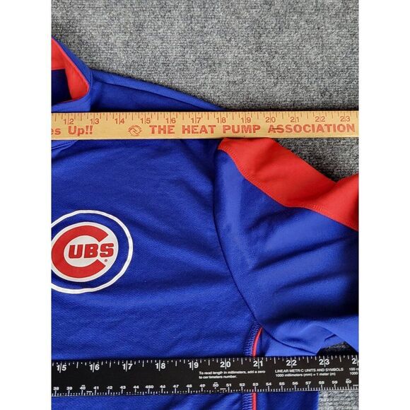 Chicago Cubs Majestic Pullover Shirt Men Sz XXL Coolbase Blue Red Sportswear - Picture 3 of 9